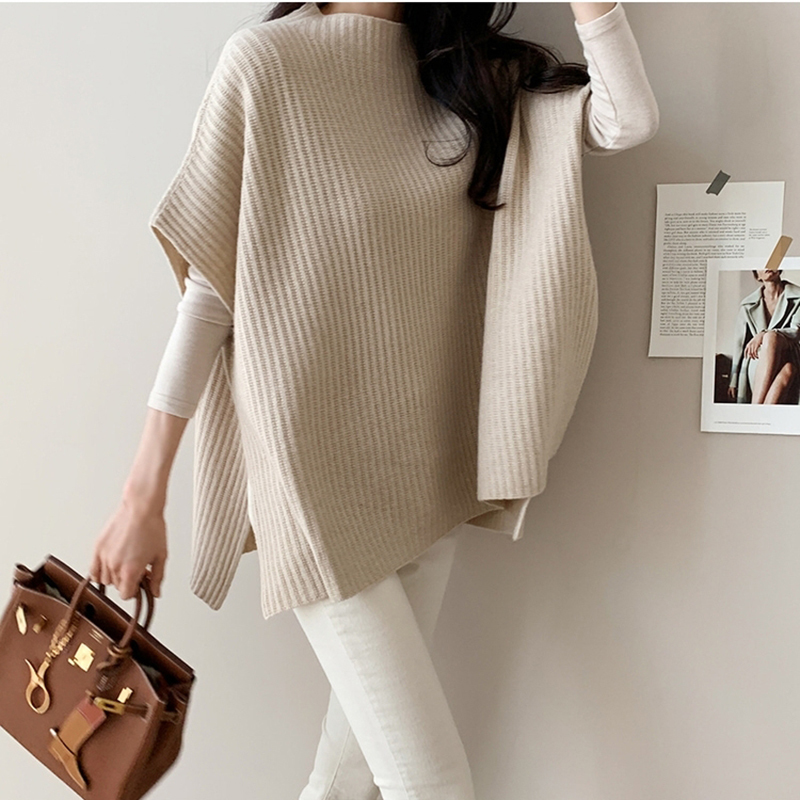 

Women's coat Autumn nightgown Korean mesh clothes casual fashion sweaters winter 2020 short sleeve split, Dark grey