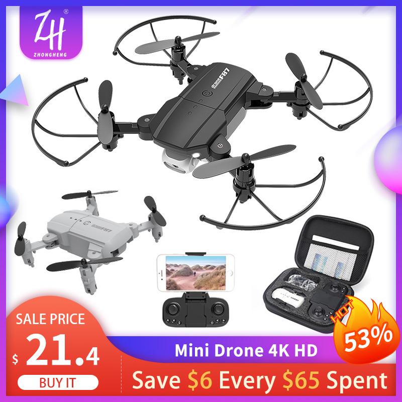 

ZH New Mini Drone with Camera 4K 720P HD WiFi Professional RC Quadcopter Height Hold Brushless Motor FPV Foldable Dron Toys Gift