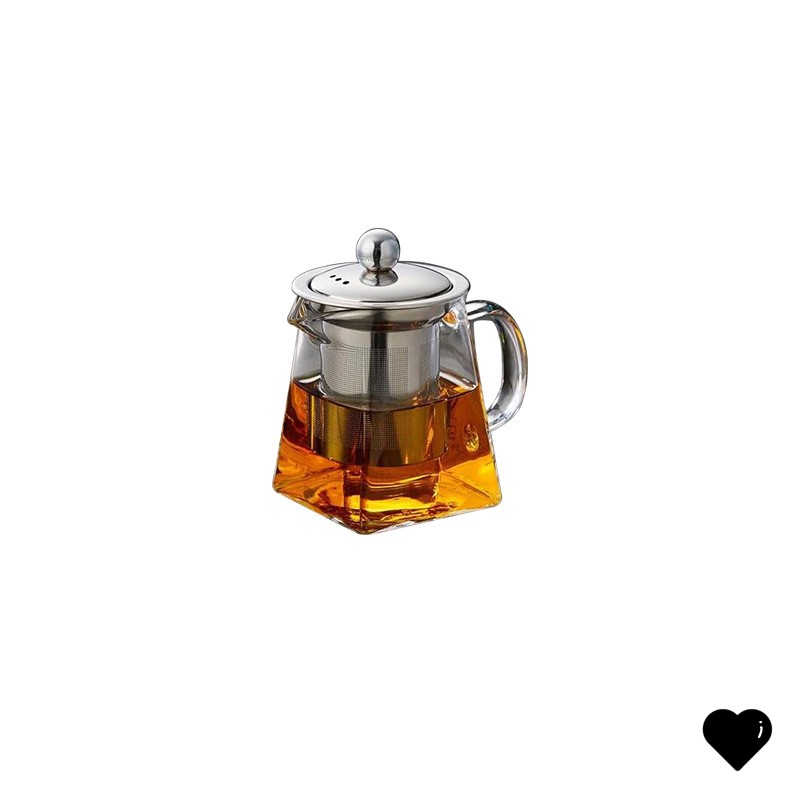 

Clear Borosilicate Glass Teapot With Stainless Steel Infuser Strainer Heat Resistant Loose Leaf Tea Pot 90 N2