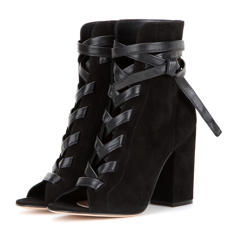 

Winter 2020 black ankle for in thick Leaves even ladies shoes boots women high heels TL-A0145 ABA4