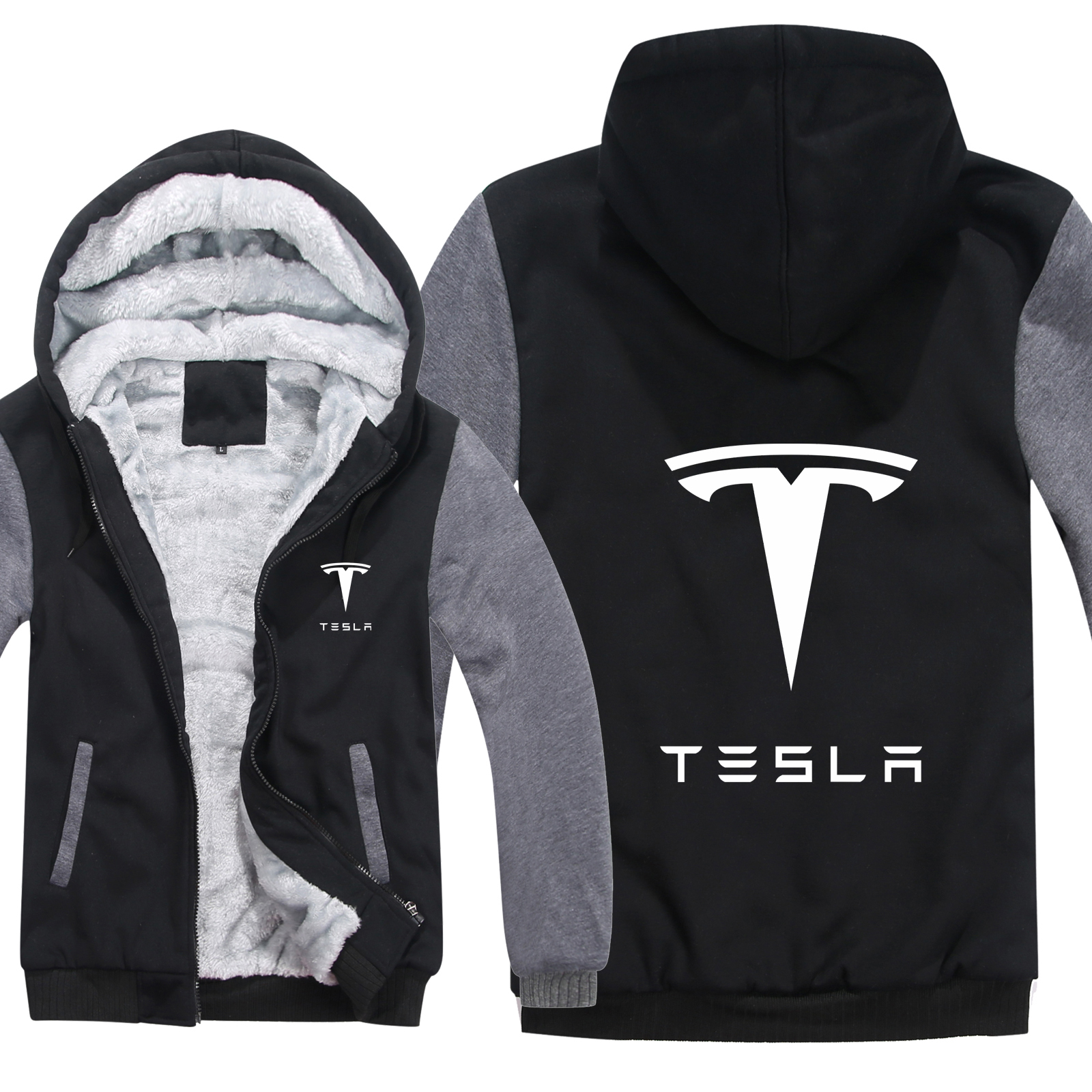 

Winter Hoodies Men Fashion Wool Liner Jacket Tesla Sweatshirts Hoody Mans Coat Hs-013, As picture