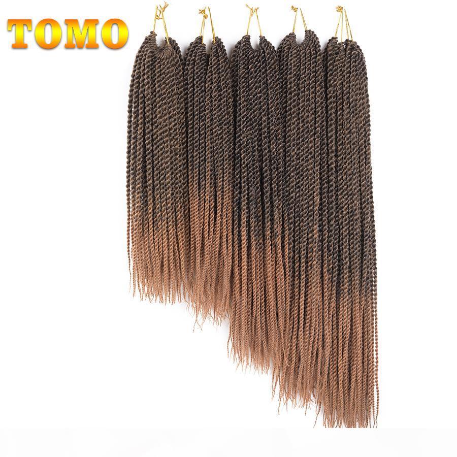 

TOMO 30Strands pack Senegalese Twist Crochet Braids Black Brown Burgundy Purple Pure Ombre Color Braid Hair Crochet Braiding Hair Extensions