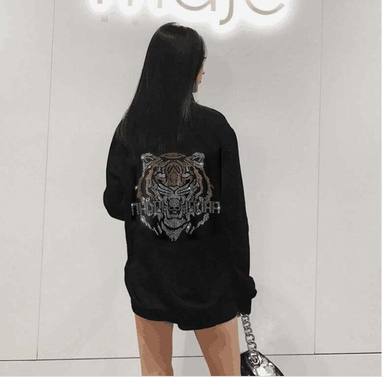 

2021 New Women's Sweatershirt Autumn Fashion Casual Long Sleeve Rhinestone High Quality Hoodies Summer Girls Top Qli9, As shown