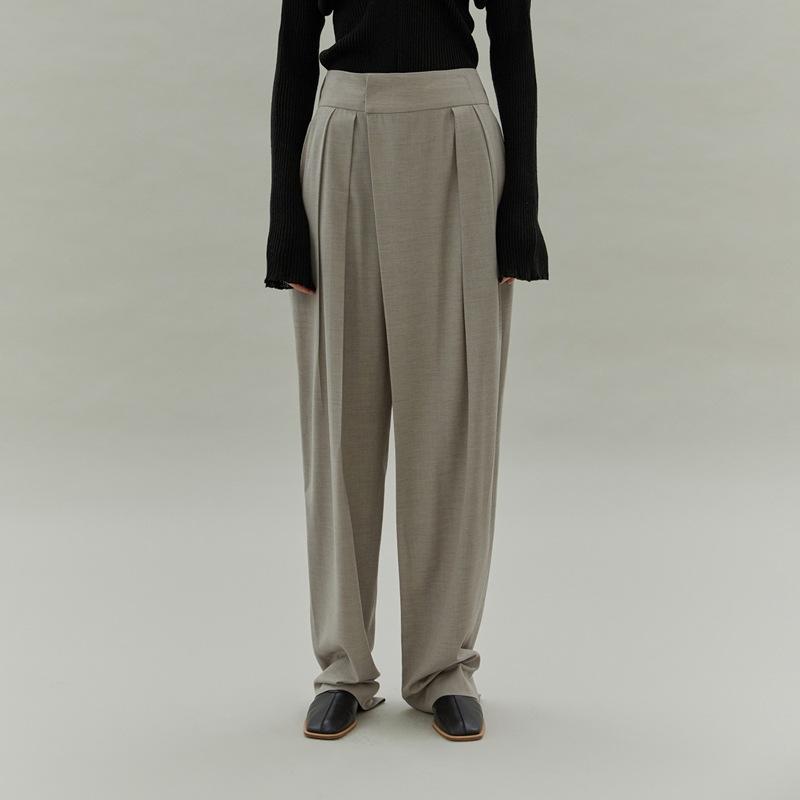 

High Quality New Women Suit Pants High Waist Straight Leg Pants Female Casual Fashion Loose Trousers, Gray