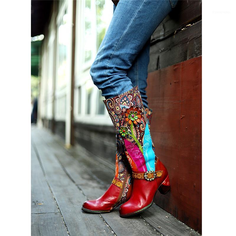 

Women Winter boots Genuine leather Ankle Boots Motorcycle Leather thick heel short thick heel shoes 2020 spring red1, Red