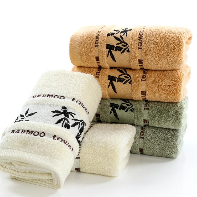 

Black Ink Bamboo Jacquard Width Break Thick Hand Washing Towel Soft Best Value Towels Bathroom 3 Color Household Products, Dark yellow