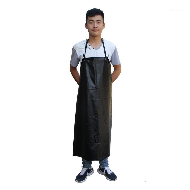 

Black Waterproof Protective Greasy Work Apron Polyester Kitchen Classic Design Oil-proof Machinery Plants Apron1