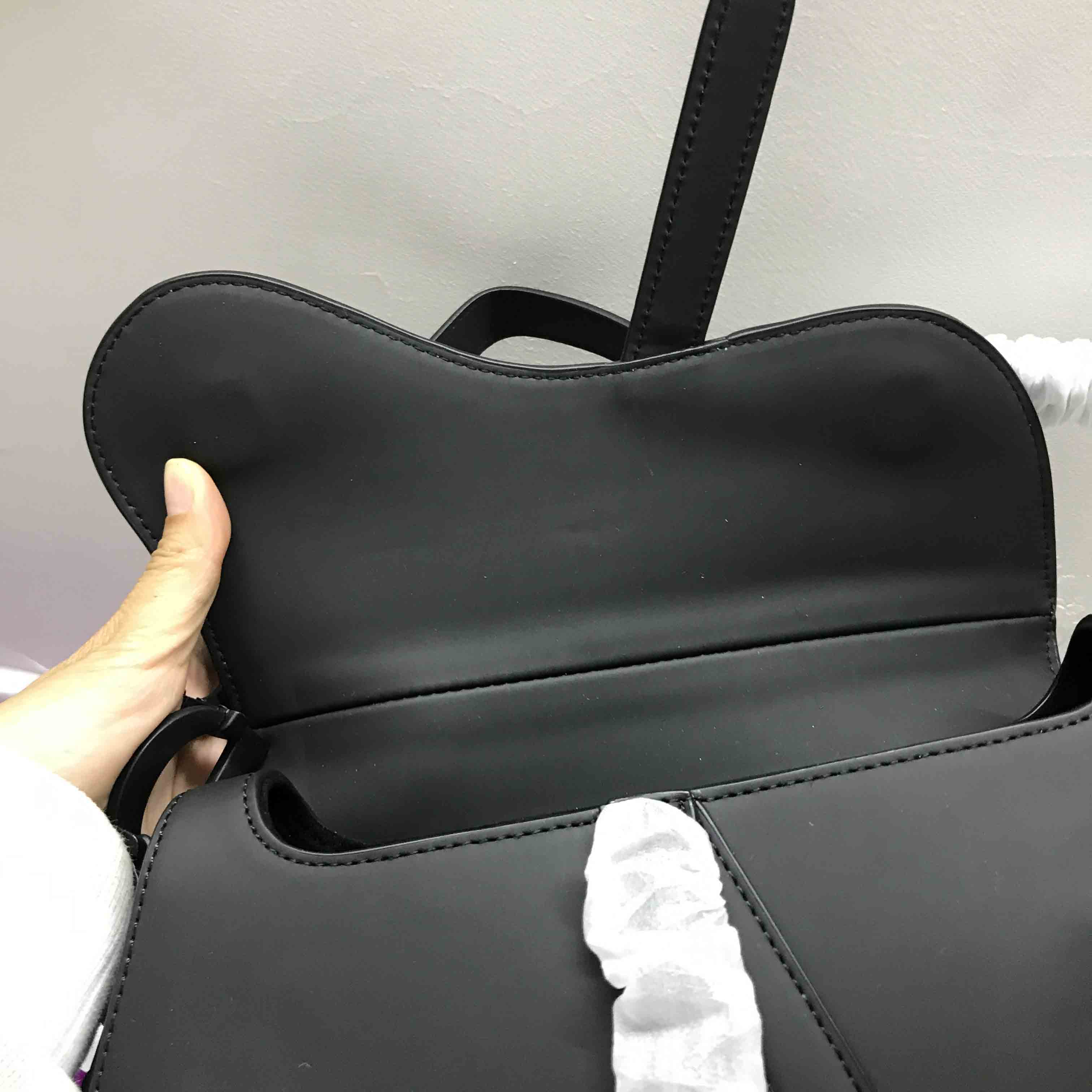 

Classic Handbag Saddle bag Genuine Leather With shoulder strap Purse Metal pendant Shoulder bags women Crossbody bag Cowhide handbags bag, Clear