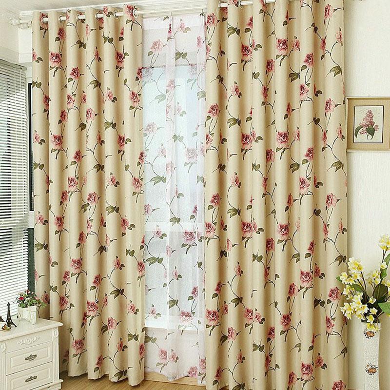 

Blackout Window Curtains for Living Room Kitchen Rustic Floral Leaves Tulle for Window Treatment Drape Beige Brown Customized, Design no 1 tulle