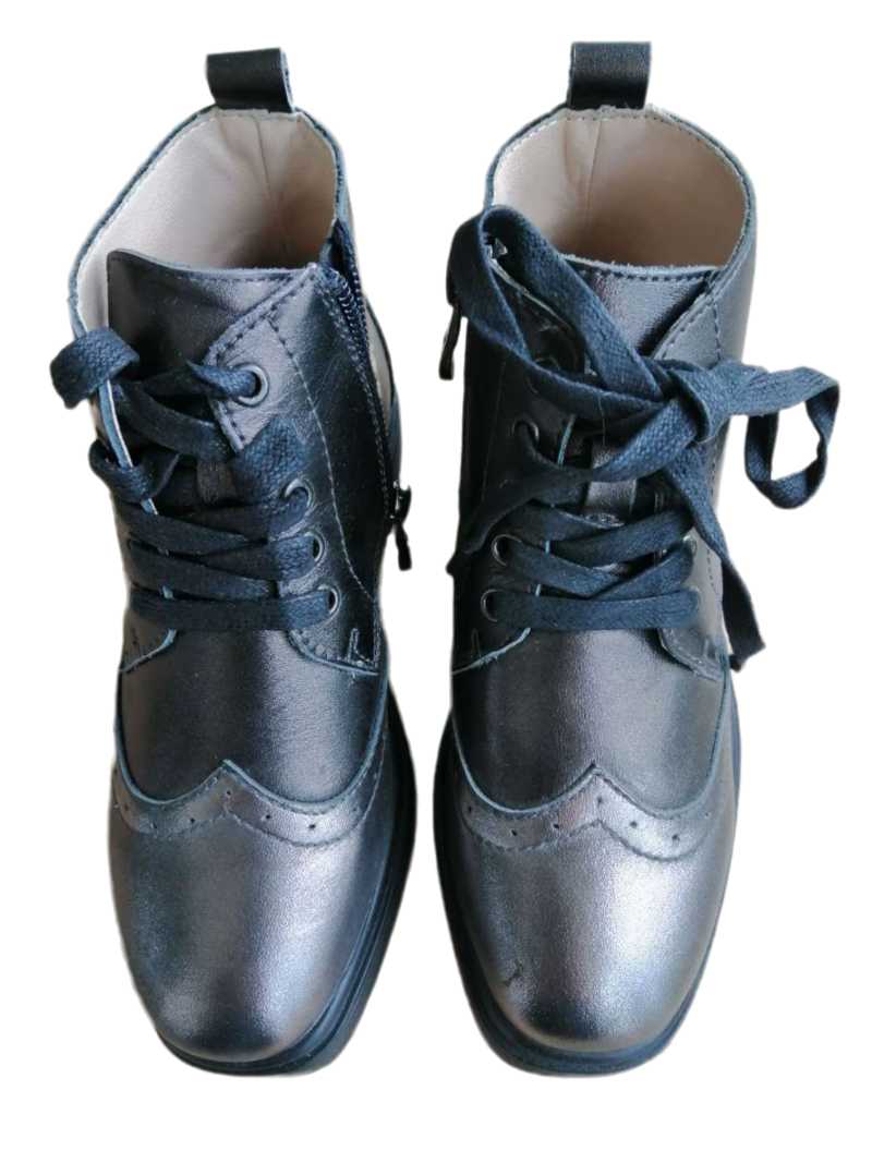 

Girls Shoes The Taranis child's girl wear gun color black fashionable wear - resistant non-slip leather shoes, Gun color shoes