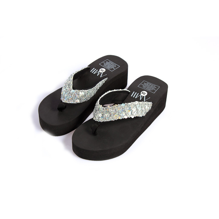 

Summer Hot of Women Bling Strass Flat Soles Arched Shoes Flip Flops Beach Slippers 8699, Gold