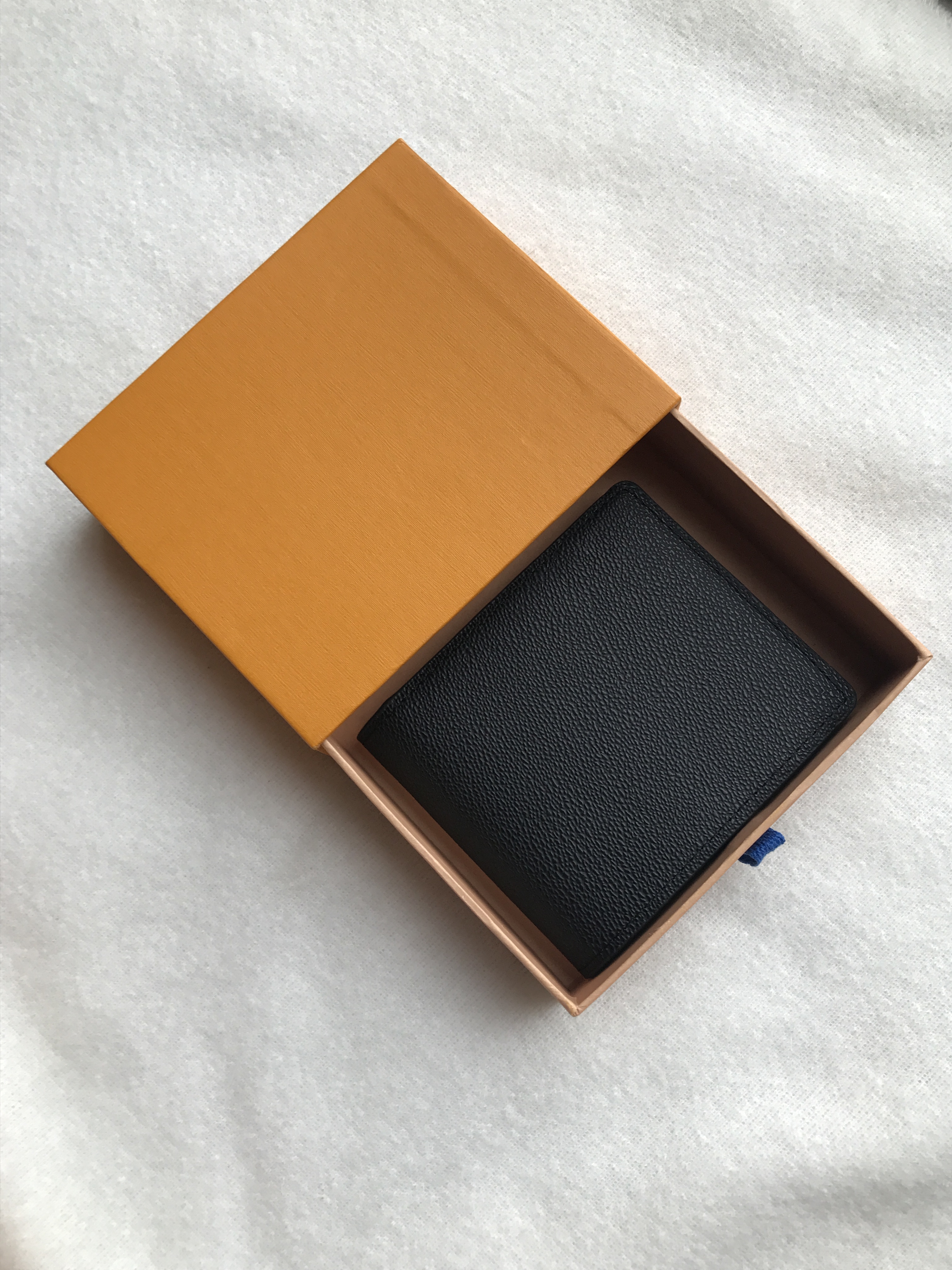 

Luxurys Designers Men Wallets billfold High quality Plaid pattern Wallets Men Leather Purse Women Men Wallets with Orange Box bags, Embossing black+plaid