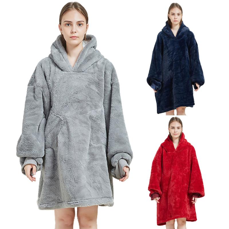 

Couple Blanket Oversized Blankets Lazy Blanket Hooded Pullover Hoodie Casual Warm Pajamas TV Winter Hoodie