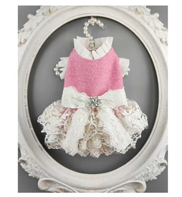 

Handmade custom deep pink pet coat princess dress cat dog clothes anti-hair loss