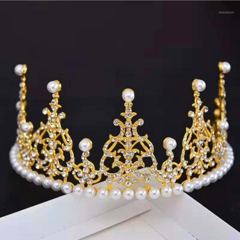 

Crystal Crown Cake Metal Topper Pearl Happy Birthday Cake Toppers Wedding &Engagement Decora Sweet Wedding Hair Accessories1