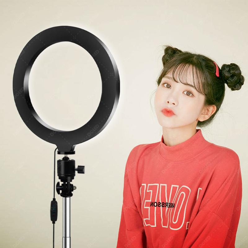 

LED Ring Light Selfie Circle Lamp Desk Ringlight with Tripod Stand for Makeup Selfie Photo Video Live Stream on YouTube Tiktok