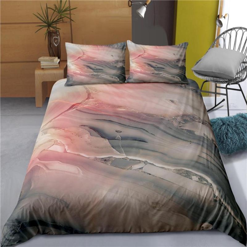 

Marble Bedding Set Colorful Pattern Printing Duvet Cover Set Bedding Boys Girls Home Textile Modern Bedclothes, As picture