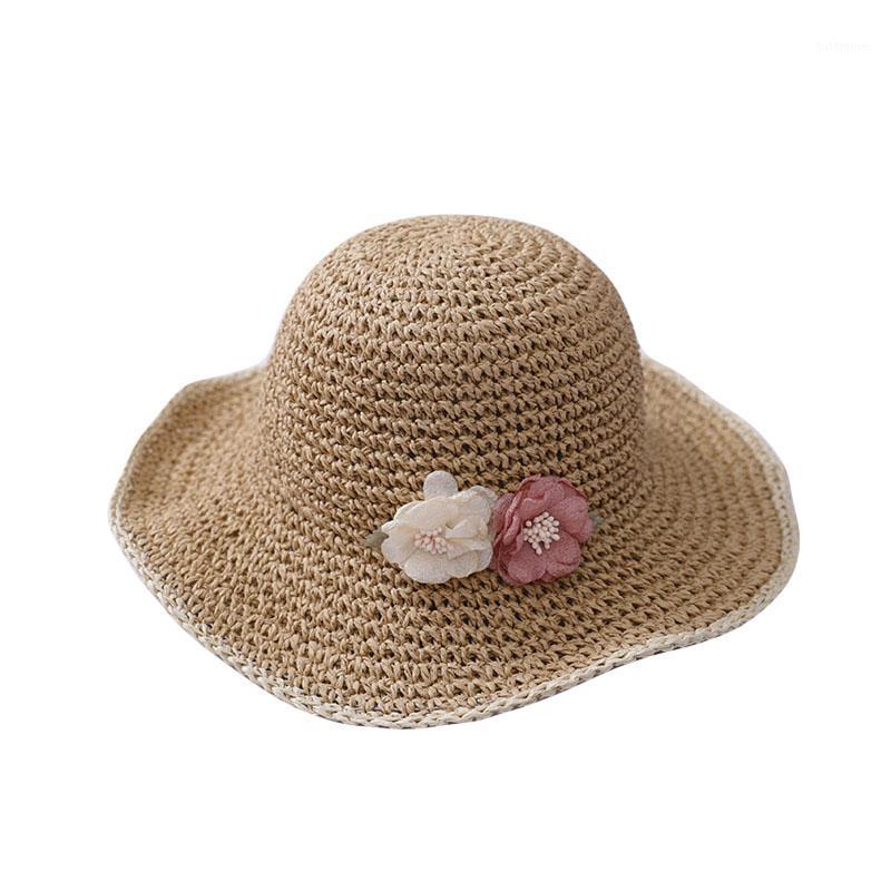 

2020 Handmade Weave Flower Sun Hats For Women Summer Women Outdoors Sunshade Straw Hat Beach Hat Foldable1, Pink