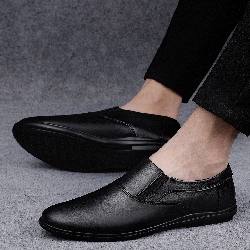 

Genuine Leather Shoes Men slip on Flats Fashion Men's Casual Shoes outdoor Brand Man Soft Comfortable slip on breathable shoes #RG9L