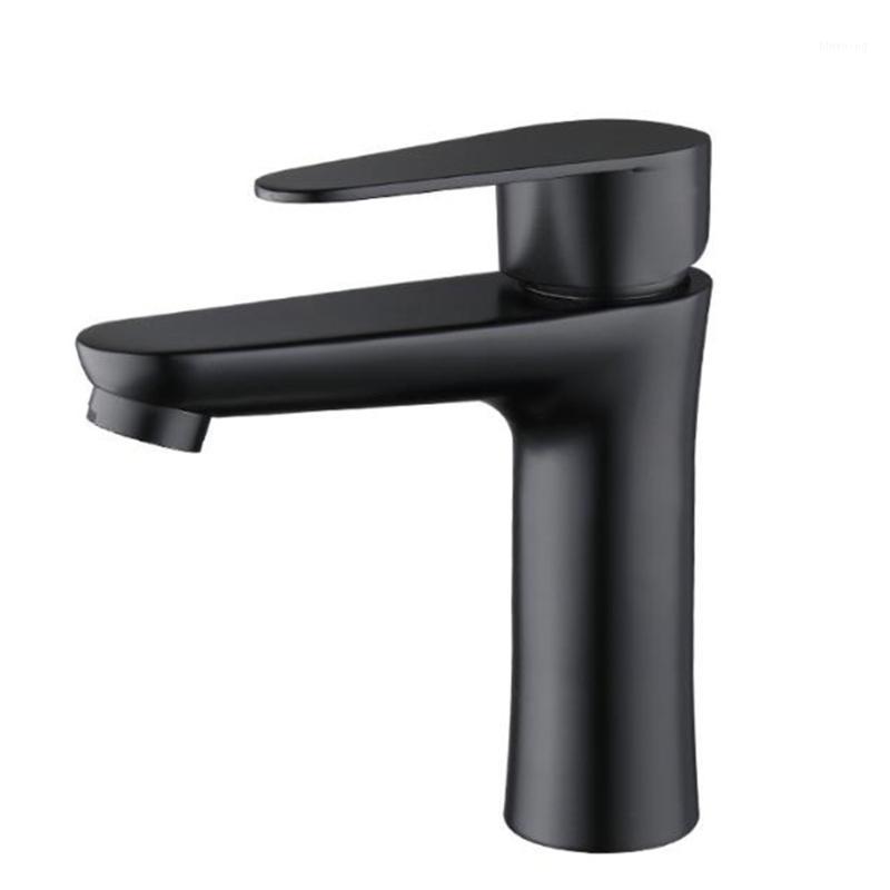 

Matte Black Basin Faucet Stainless Steel European Style all Black Paint Washbasin Bathroom Faucet Hot and Cold Water Mixer Tap1