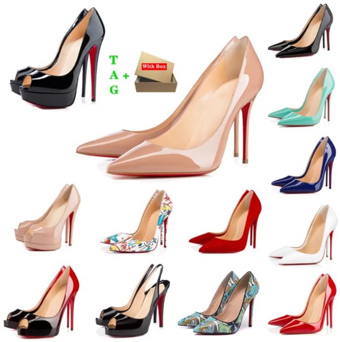 

Designer Dress Shoes Woman So Kate High Heels Patent Leather Platform Peep-toes Sandals Pointy Toe Fashion Shallow Mouth Reds Sole Pumps Wedding Shoes with box, Color1