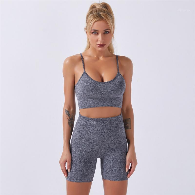 

Seamless Yoga Shorts Sports Bra Fitness Suit Gathering Gym Bra Quick-drying Breathable Sports Shorts Women' Yoga Set A012BSH1, Pink bra