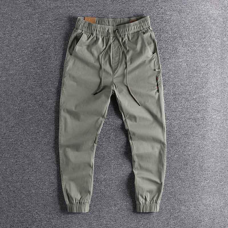 

2020 Men's casual sports Leggings with woven cotton and cloth decoration trouser high quality wholesale 02291, Black