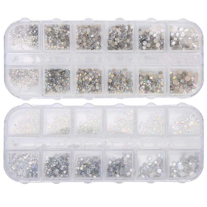 

Colorful Flatback Glass Nail Decoration DIY Manicure Accessory Nail Art AB Crystal Rhinestones, 01