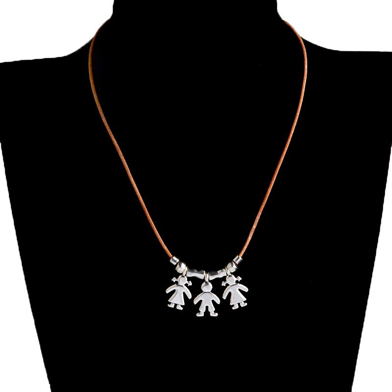 

Miss Zoe 1-3 Kids boys girls Pendant Necklaces Leather chain Son Daughter Family Jewelry Birthday Gift for Mom Mother's Day