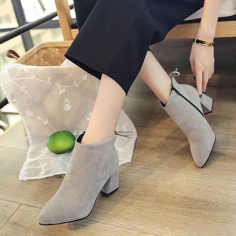 

Women Shoes 2020 Fashion Heels Casual All-match Comfort Ankle Boots Black Wedges Booties Woman Zapatos Casuales De Mujer-1651, Red