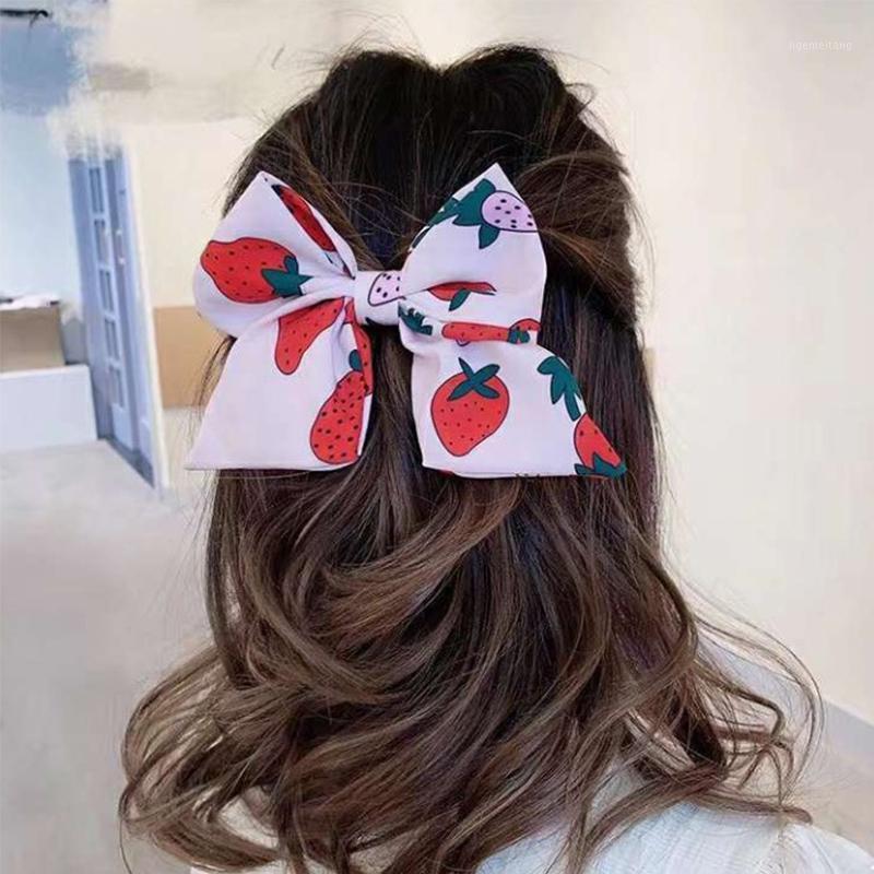 

2020 M MISM Fashion Ribbon Big Strawberry Bow Hairpin Hair Clip GirlsTrendy Ladies Casual New Cute Hair Accessories1