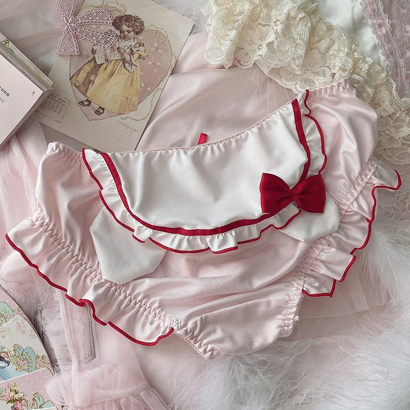 

Sweet Japanese Sexy Panties Underwear Women Cute Kawaii Naughty Lingerie Femme Soft Ruffles Thong Lolita Panti Briefs New1, White panty