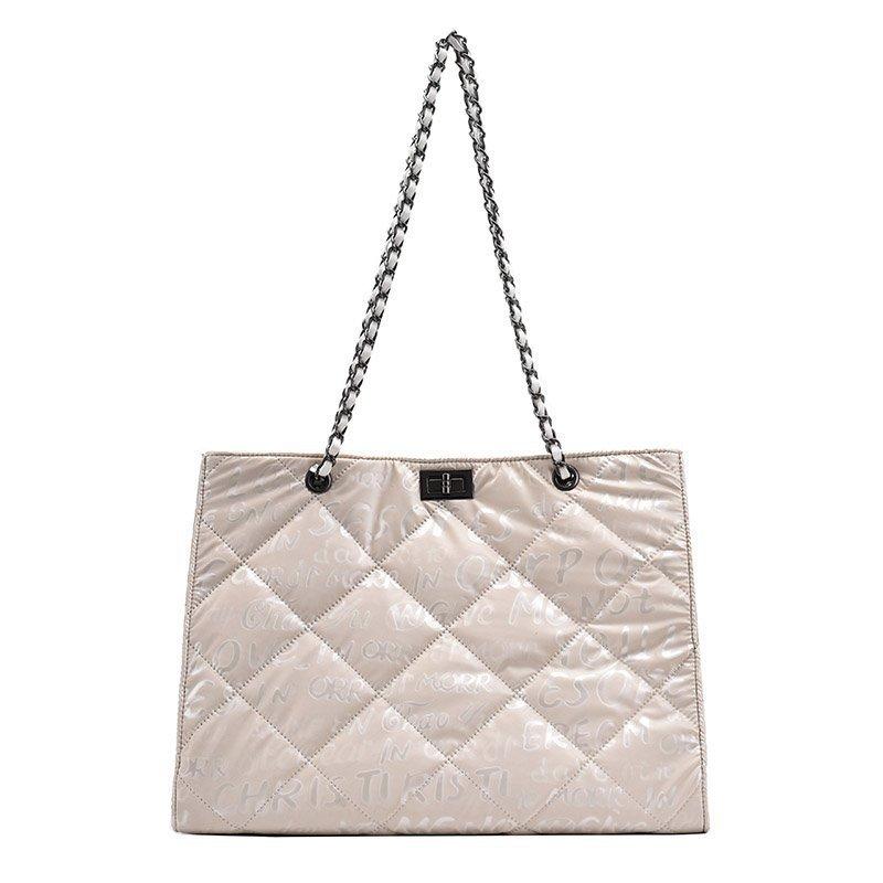 

Brand Designer PU Leather Women's Shoulder Bag Casual Chain Handbag Large Square Crossbody Bag, Black