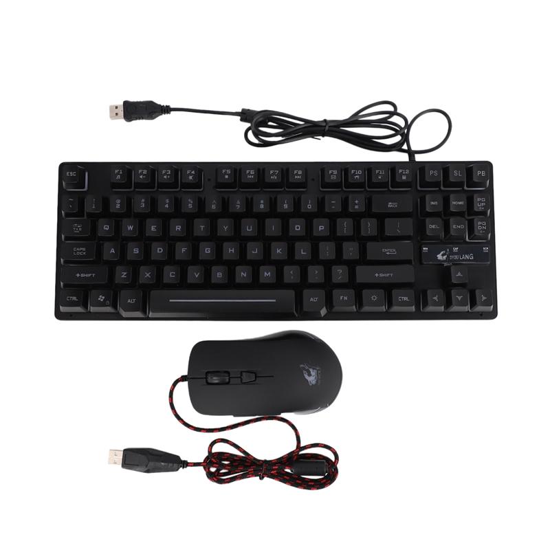 

ZIYOU LANG K16 Wired 87-Key Gaming Gaming Robotic Keyboard and V6 Wired RGB LED Backlit USB Ergonomic Mouse Combination
