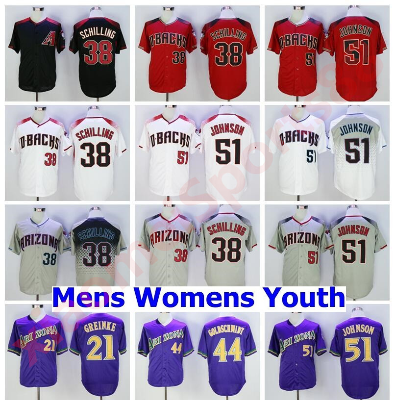 

Men Women kids Vintage Cool Base 38 Curt Schilling Jersey Retire Baseball 44 Paul Goldschmidt 51 Randy Johnson 21 Zack Greinke Men Stitched, As shown