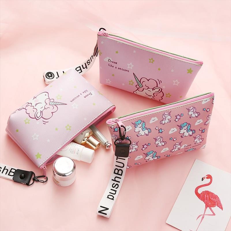 

Fashion Unicorn Cosmetic Bag Travel Case Portable Waterproof Wash Makeup Bag Kids Pencil Case Student Pen Pouch Organizer Holder