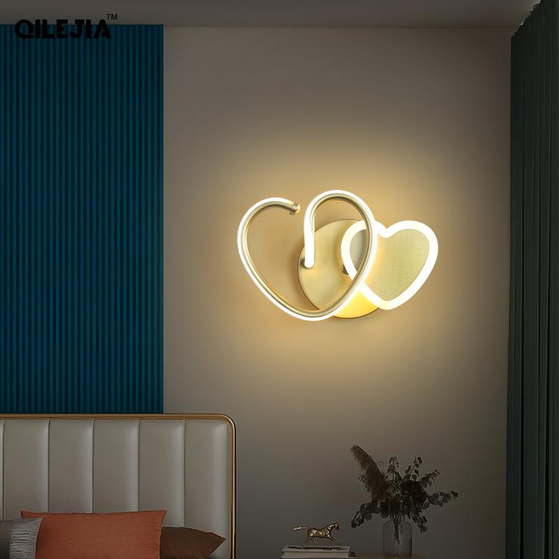 

New Modern Led Wall Lamp For Bedroom Bedside Study Living Room Creative Black Gold Lights Home Decorative Lighting Luminarias