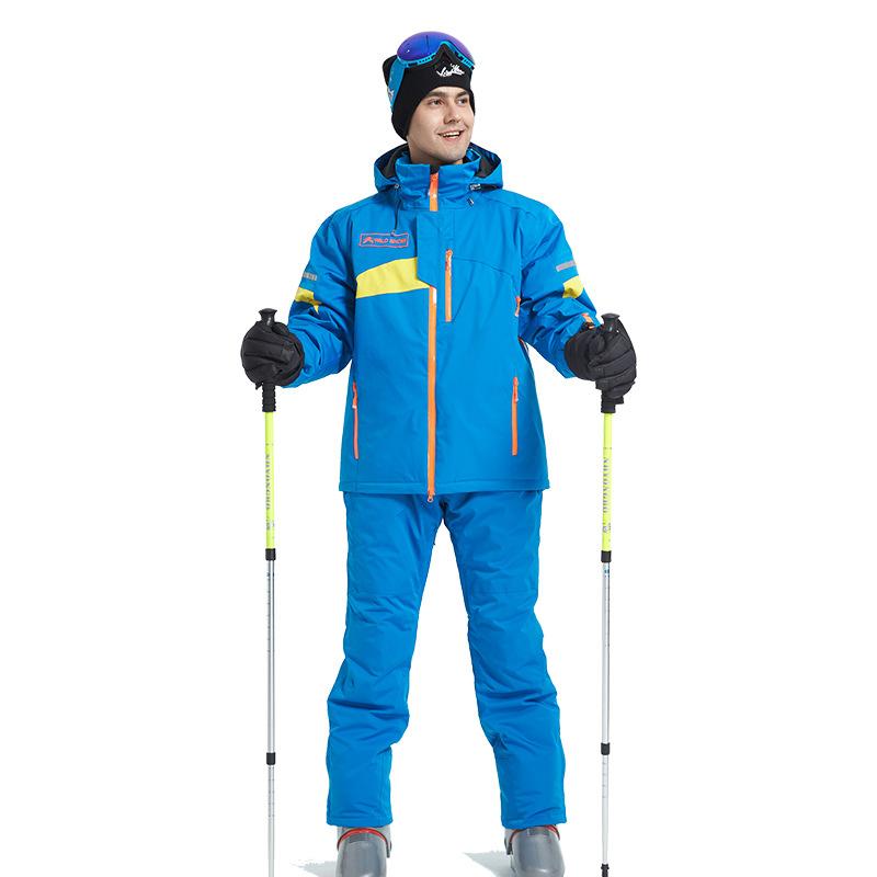 

New Winter Ski Suit for Men Warm Windproof Waterproof Outdoor Sports Snow Jackets and Pants Male Ski Equipment Snowboard Jacket, Blue