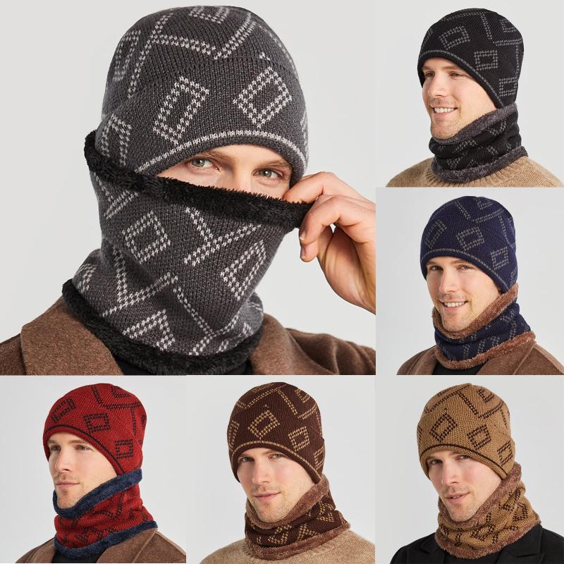 

Unisex Knitted Hat Scarf Caps Neck Warmer Winter Hats For Men And Women Skullies Beanies Riding Outdoor Beanie Cap Czapka Zimowa
