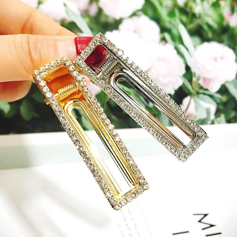 

Hair Clips & Barrettes 2021 Fashion Women Shiny Crystal Rhinestones Clip Barrette Pearl Hairpin Accessories For Girls Drop