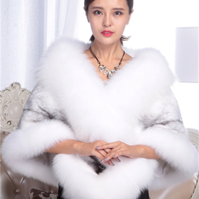

Fashion 2020 New Skin Covers All the True Female Hair Mink Fox Fur Necklace Bride Cheongsam Wedding Shawl 4mos
