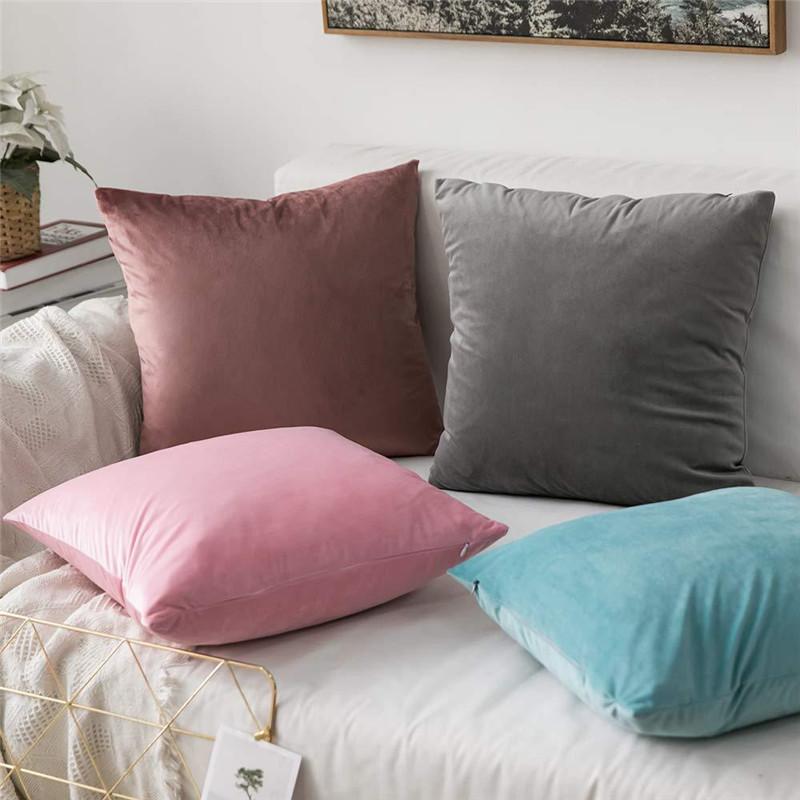 

GY0786 Solid Colors Suede Cotton Cushion Case (No filling)Polyester Home Decor Bedroom Decorative Sofa Car Throw Pillows, White