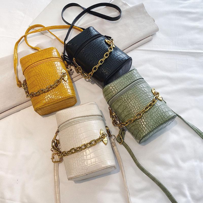 

Alligator Lady Tote Leather Bag Women Shoulder Hobo Bags Luxury Bag Crossbody Leather Handbag Purse Chain Small Bucket Bags, Black