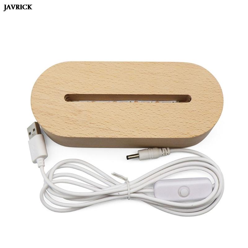 

Handmade Crystal Glass Art Oval Wood LED Base Resin Art Ornament Wooden Night Lighted Base Stand Resin Crafts Tools