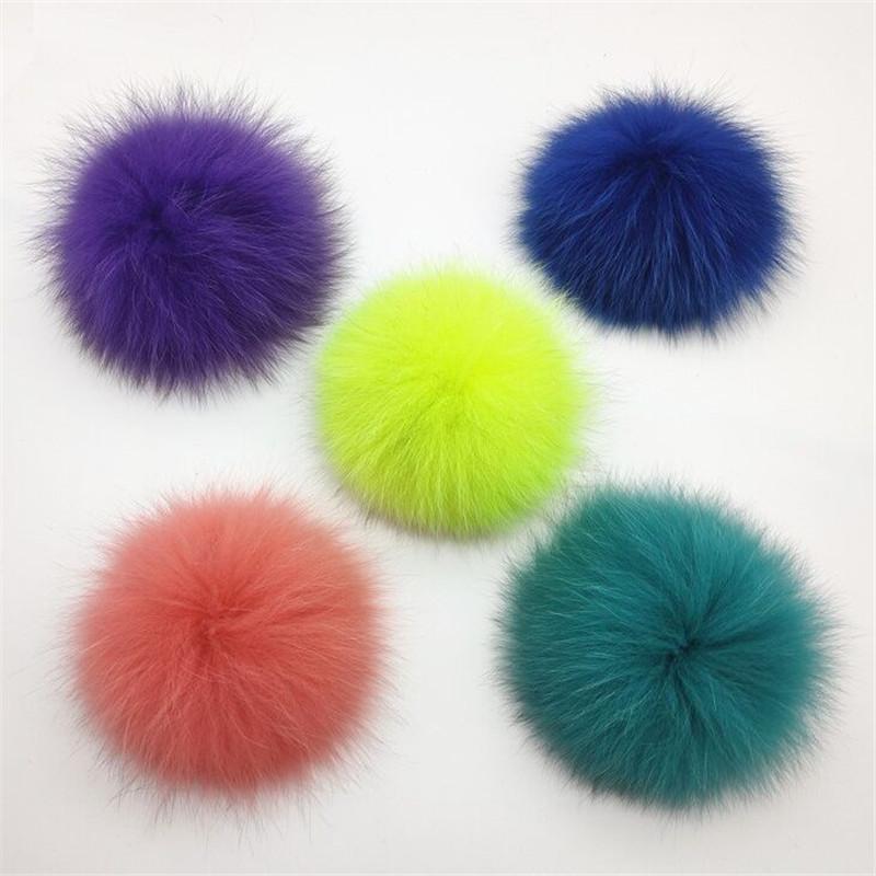 

14cm Muti Color Fluffy Real Fur Pompoms For Hat New Winter Nature Fur Pom pom Beanies Cap Hairy Ball1