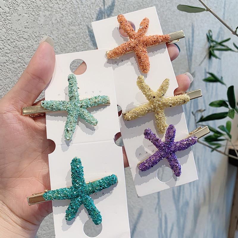 

Elegant full rhinestone Starfish Hair Clips Beach Bridal Mermaid Festival Wedding hairpin Headwear Accessories Wholesale