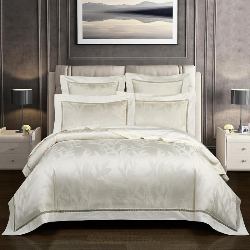 

Vintage Chic Jacquard Duvet Cover set Soft Egyptian Cotton Bedding set Comforter Cover Fitted sheet 4Pcs Queen King size, Color 5