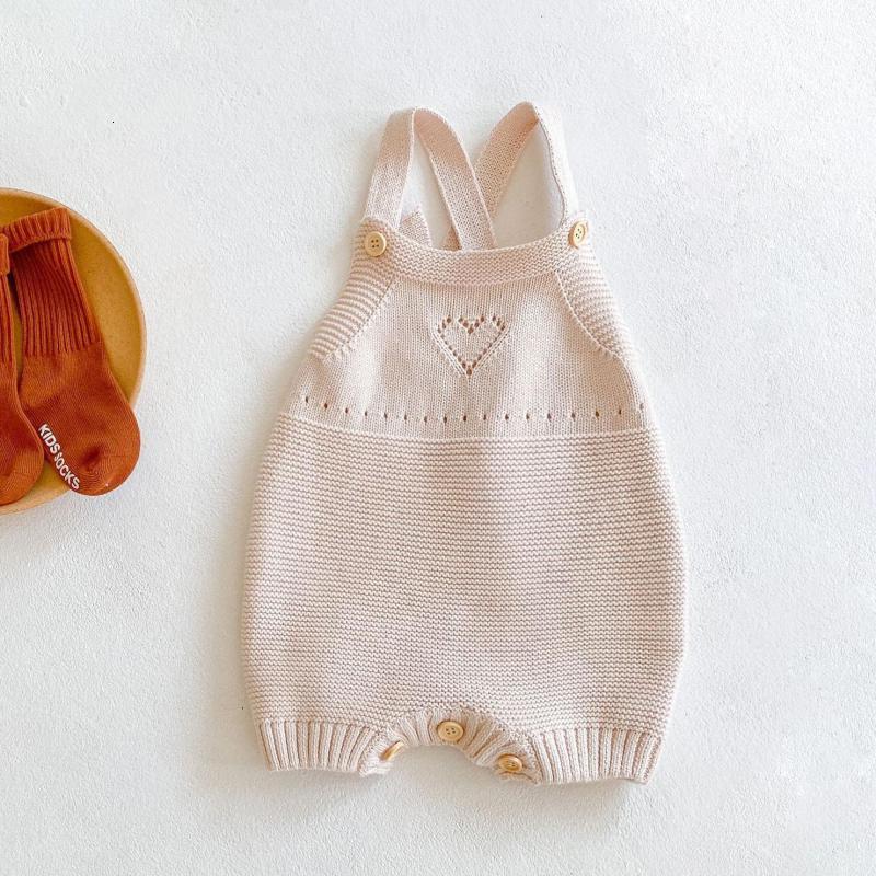 

2021 New Infant Baby Girls Boys Jumpsuit Knitted Tops Sleeveless Solid Backless Bodysuit Spring Overalls Toddler Outerwear Hrms, 82320