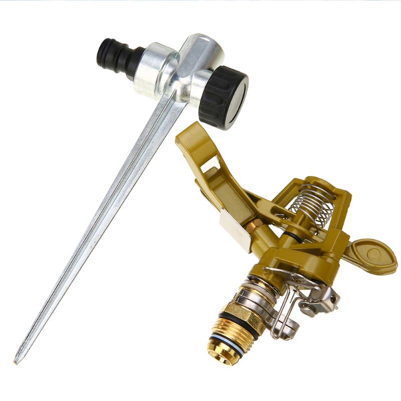 

Lawn Sprayer Metal Sprinkler Watering Irrigation System Portable Impulse Grass Garden 360 Degree Rotating Adjustable Durable, As pic
