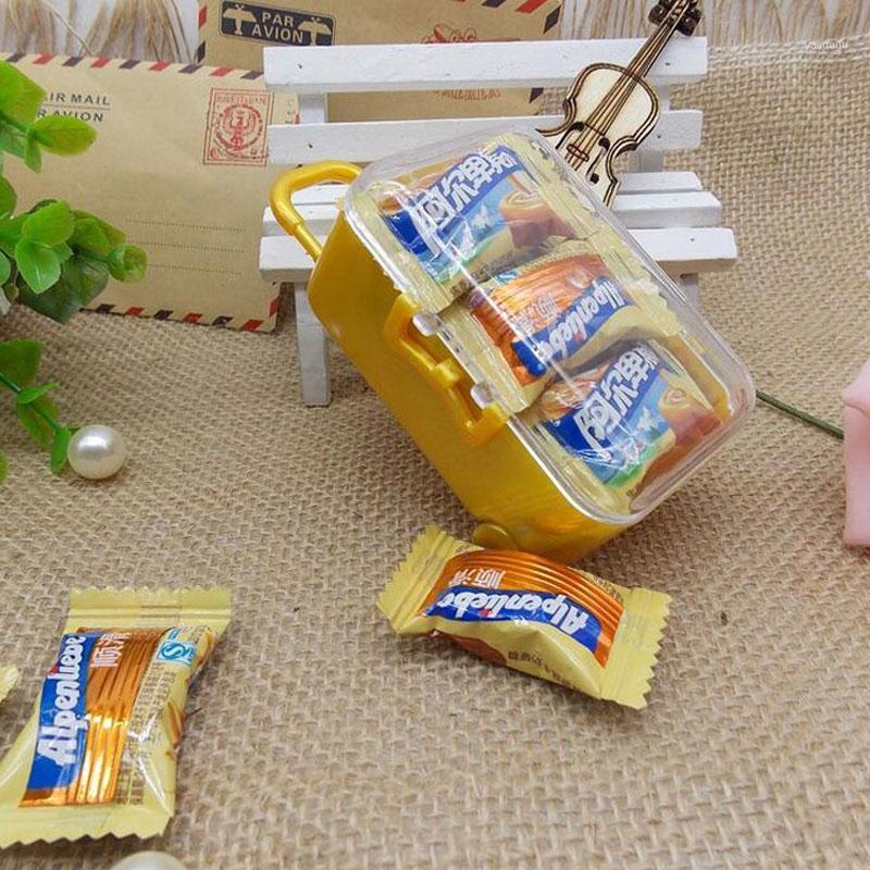 

Clear Mini Rolling Travel Suitcase Favor Box Wedding Favors Party Reception Candy Package Baby Shower Ideas 100PCS1
